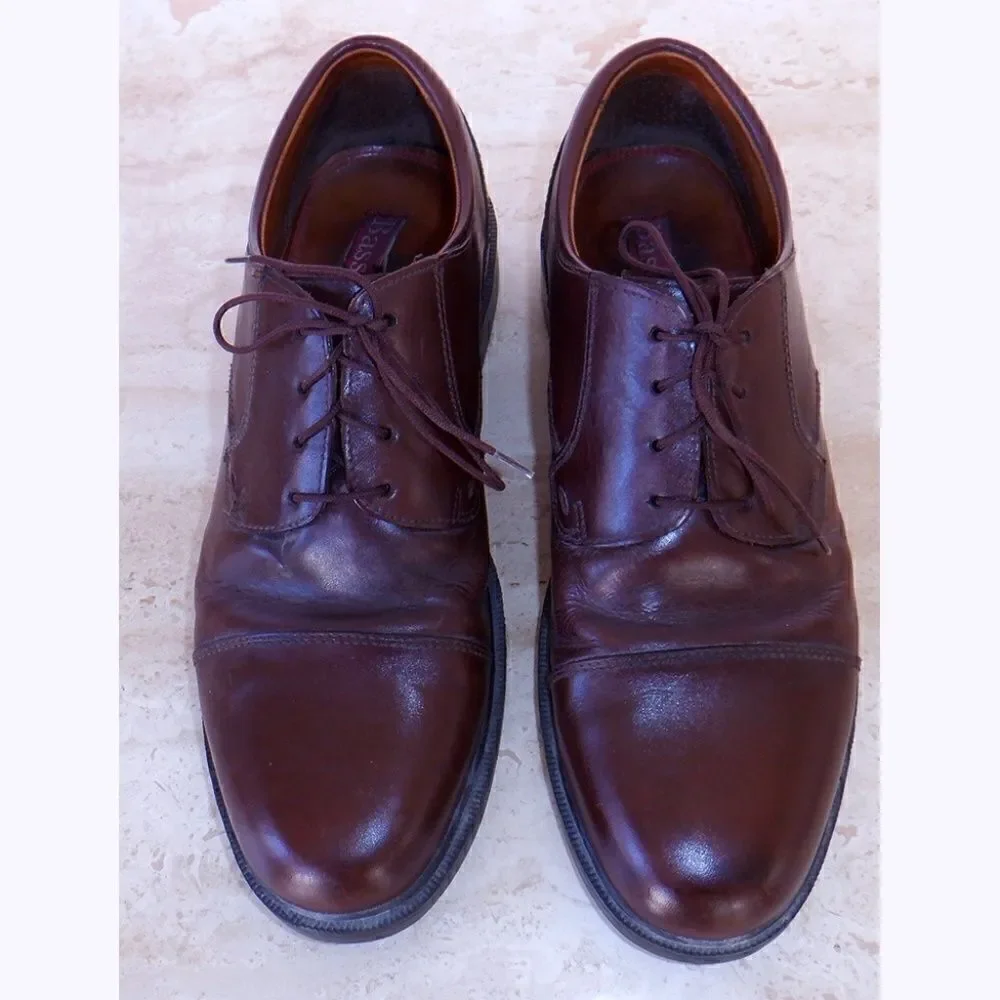 Bass flex dark brown leather dress shoes